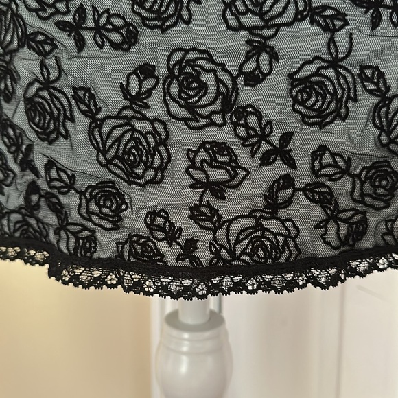 BETSEY JOHNSON Vintage 90's Flocked Rose Halter Bodycon Dress Retro Rockabilly - Picture 11 of 16